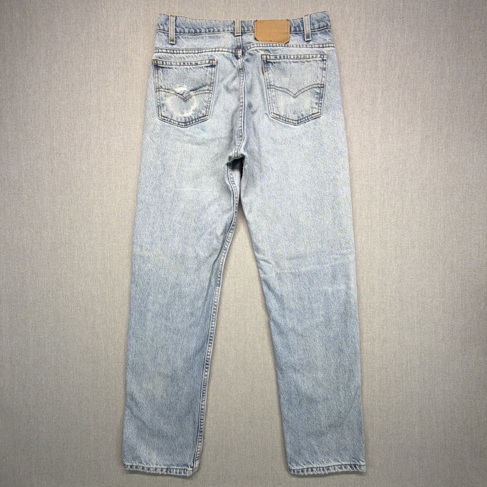 Vintage Levi's 505 Orange Tab Jeans USA Made 31x30 Distressed Faded Denim 90s